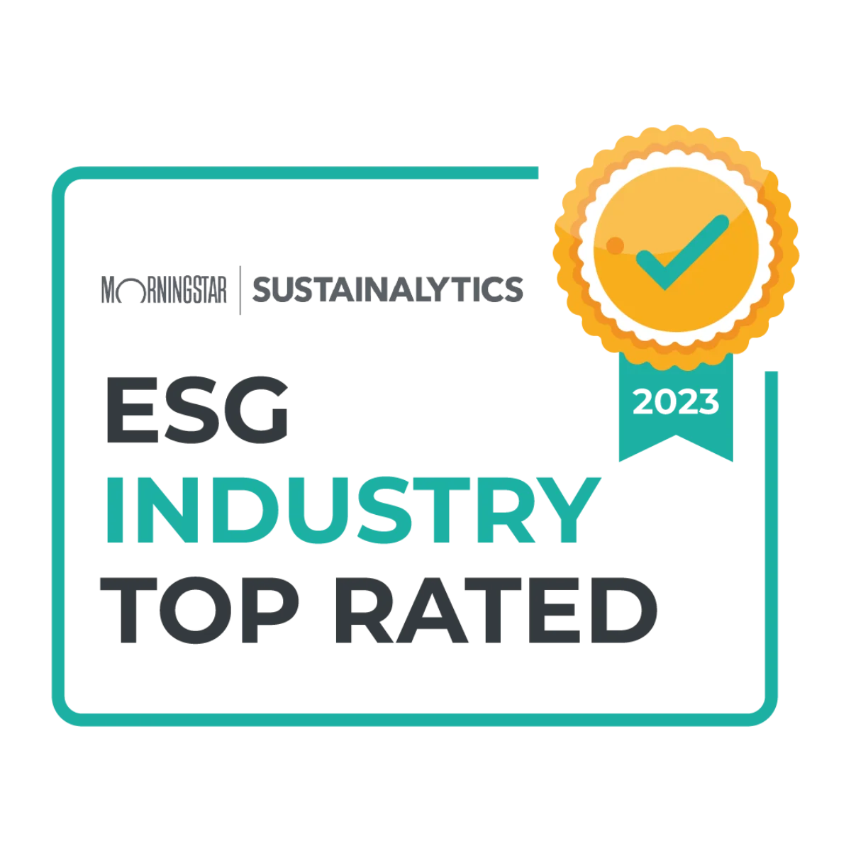 Certification 'ESG industry top rated 2023' from Moringstar Sustainalytics