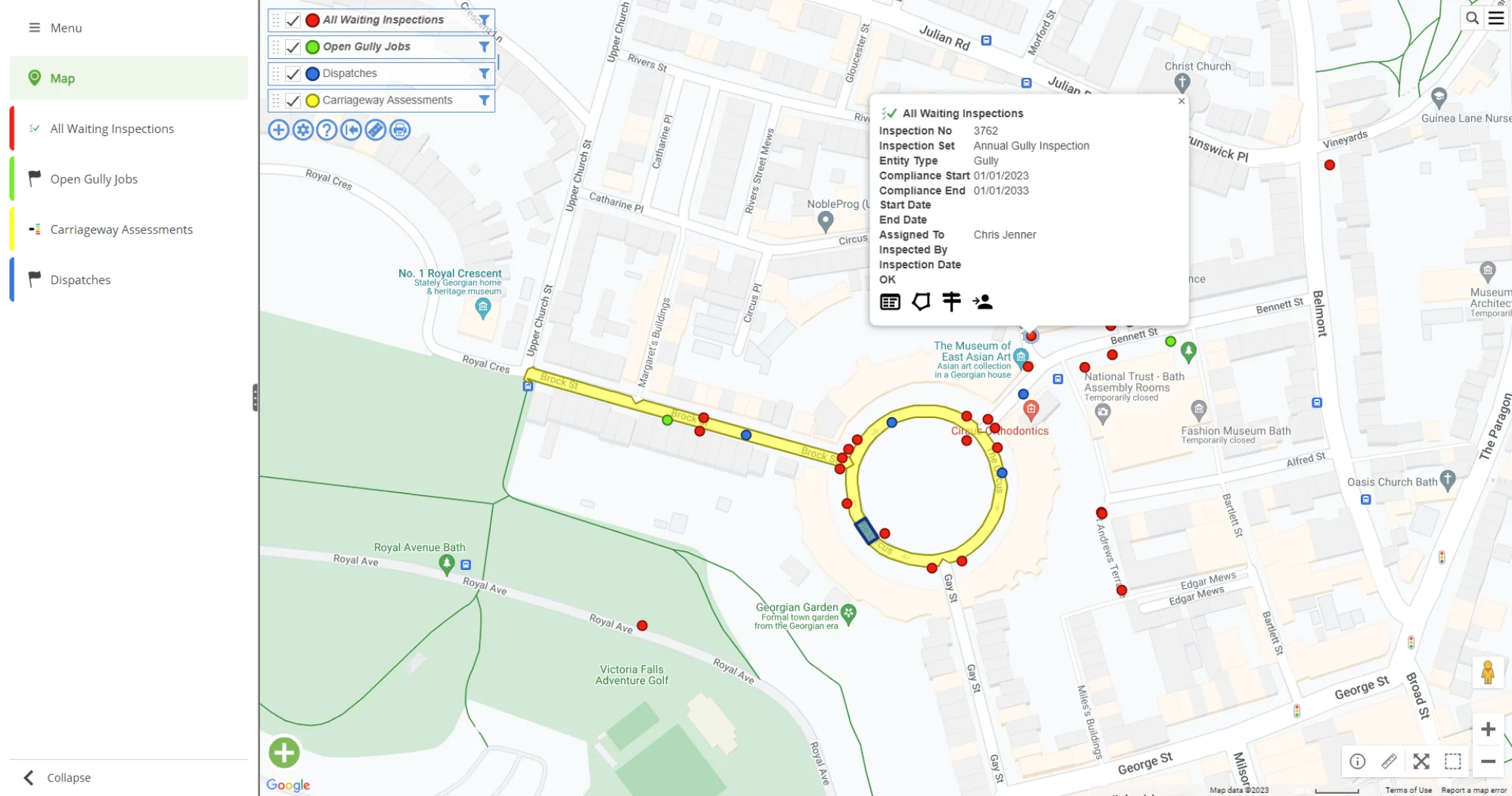 Screenshot of Thinkproject Asset Management work management